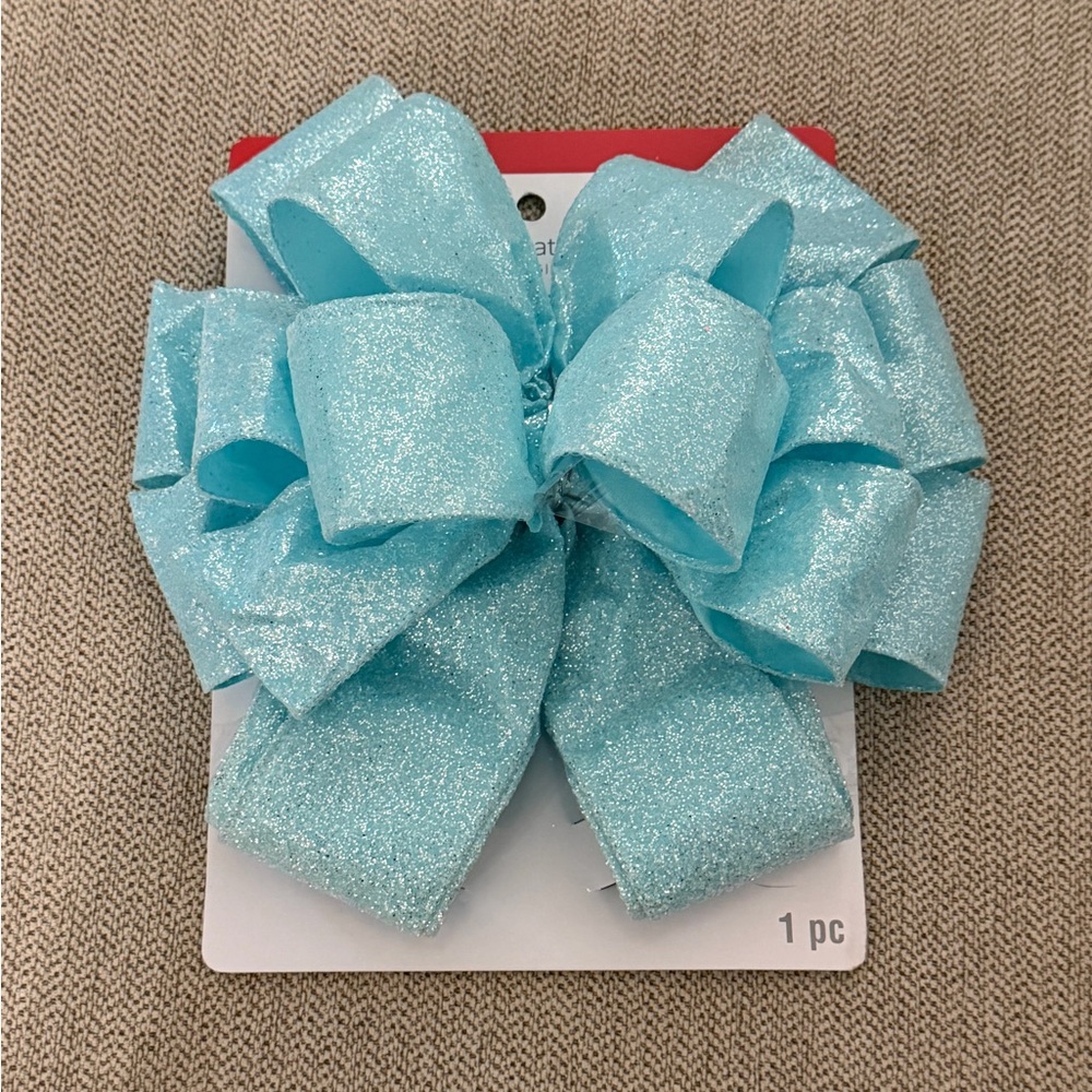 Blue Sparkle Tree Bows - Bundle of 3